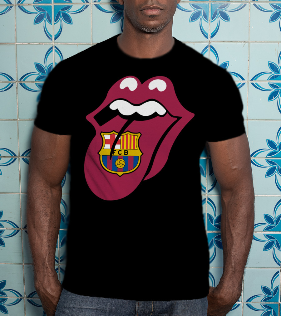 Barcelona Fcb Rolling Stones Logo Fusion T-Shirt