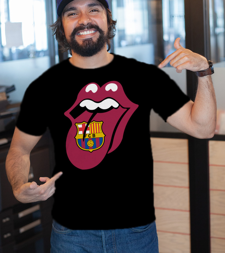 Barcelona Fcb Rolling Stones Logo Fusion T-Shirt