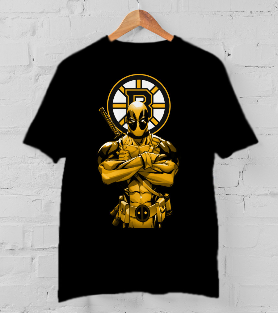 Boston Bruins Deadpool Crossover T-Shirt