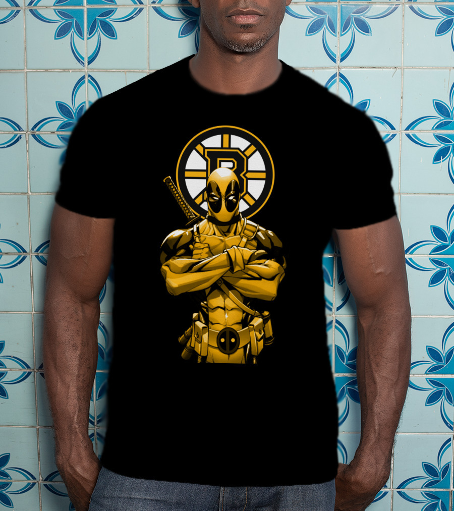 Boston Bruins Deadpool Crossover T-Shirt