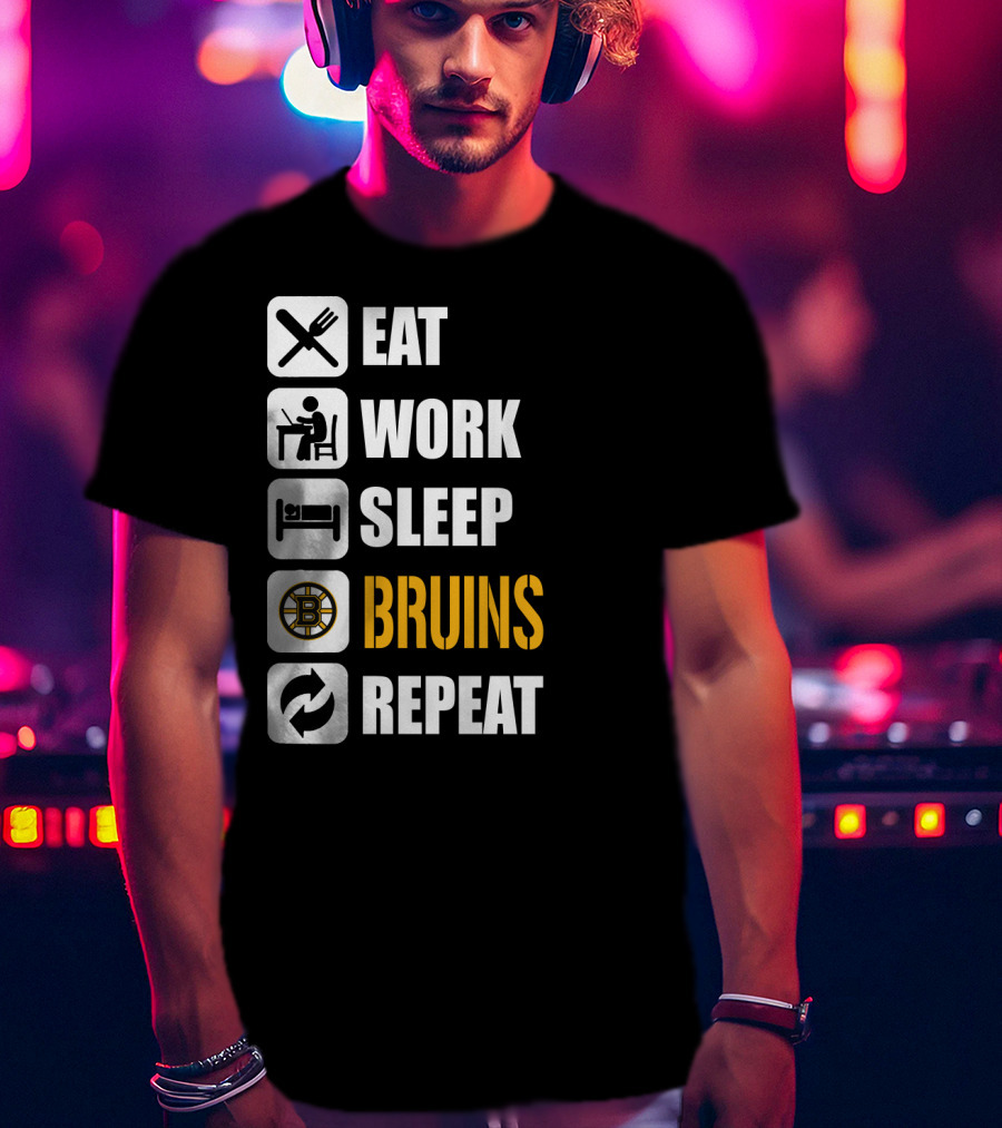 Eat Work Sleep Bruins Repeat T-Shirt