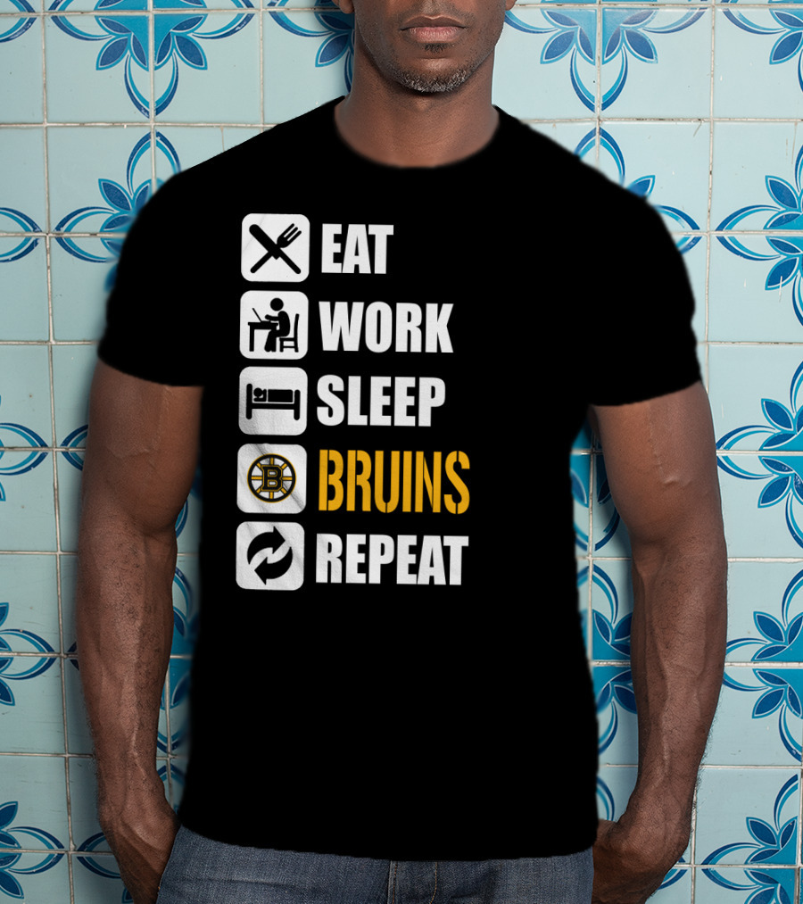 Eat Work Sleep Bruins Repeat T-Shirt