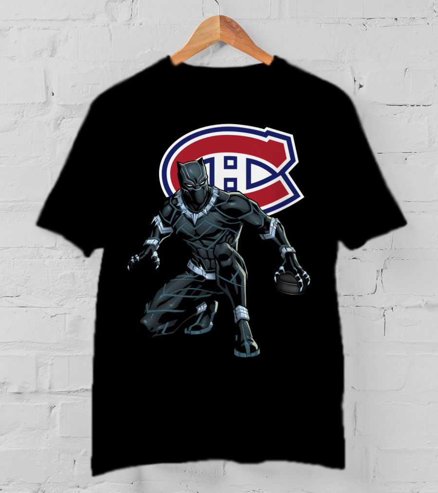 Montreal Canadiens Black Panther Crossover Hockey T-Shirt