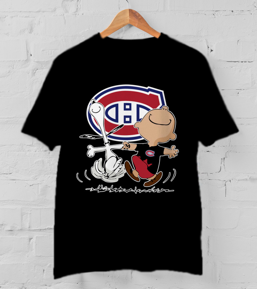 Montreal Canadiens Charlie Brown And Snoopy Dance T-Shirt