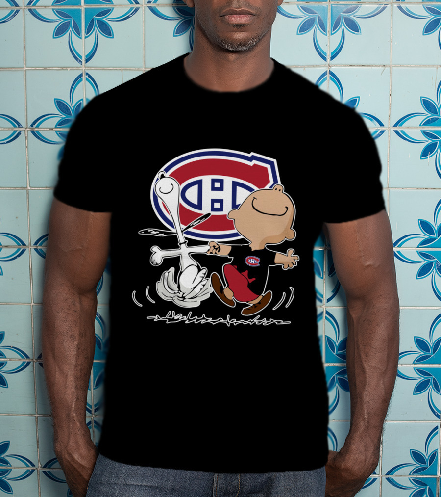 Montreal Canadiens Charlie Brown And Snoopy Dance T-Shirt