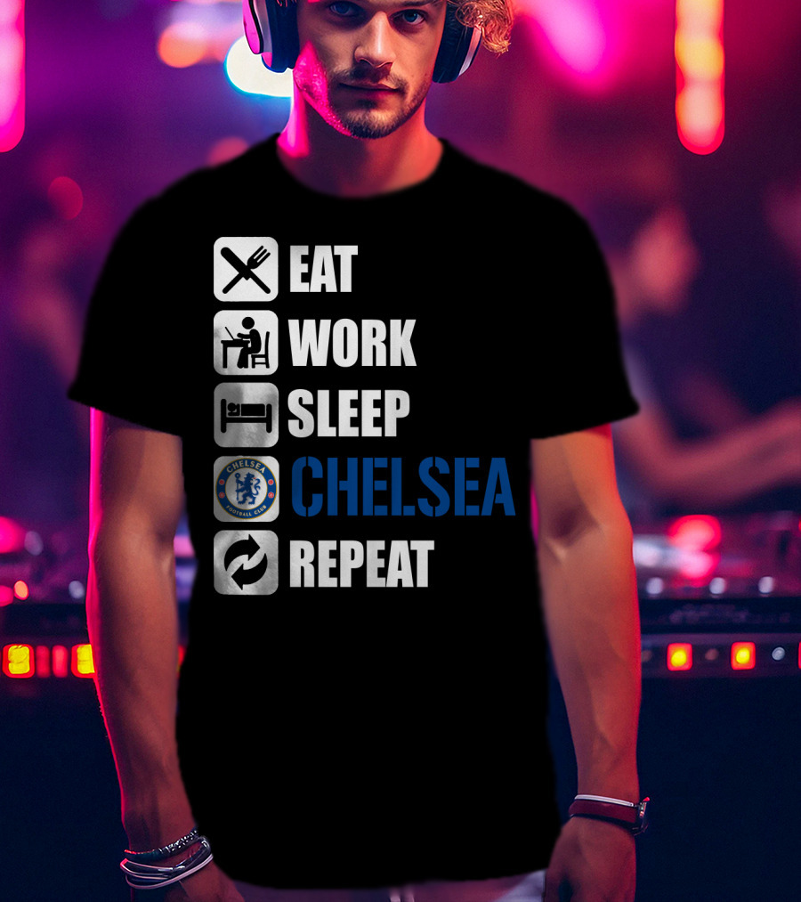 Eat Work Sleep Chelsea Repeat T-Shirt