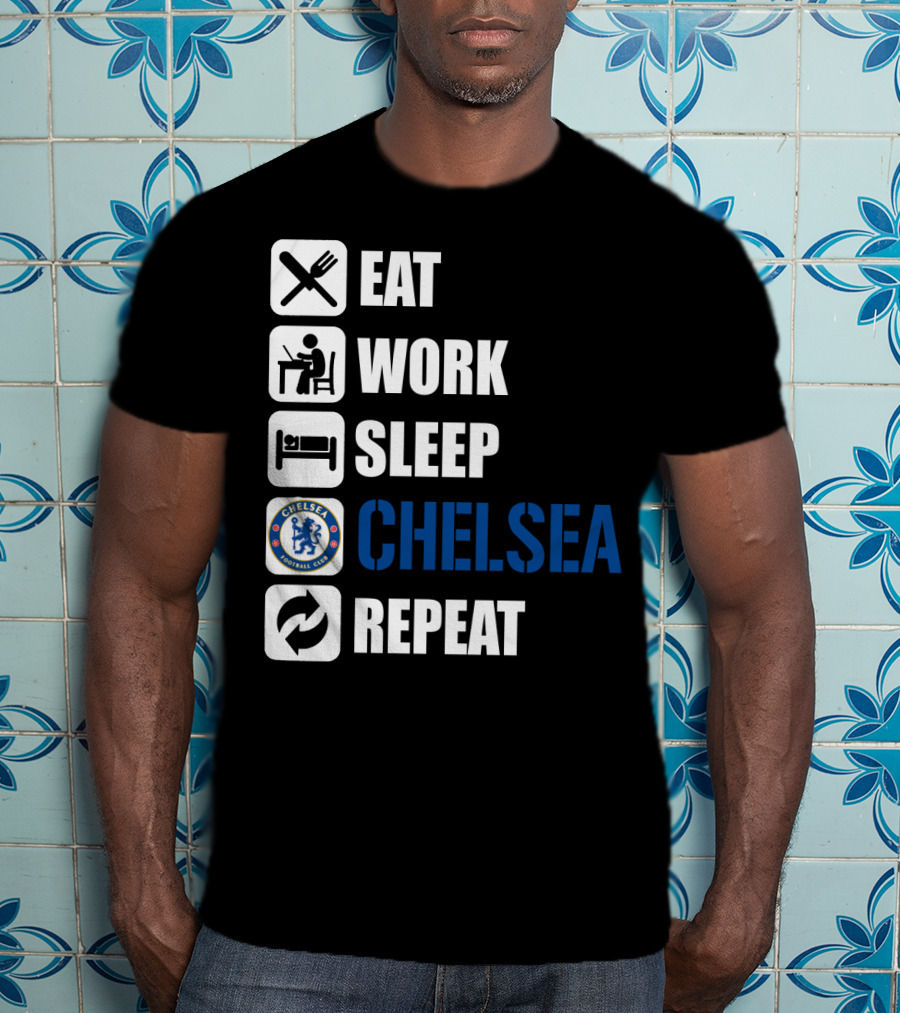 Eat Work Sleep Chelsea Repeat T-Shirt