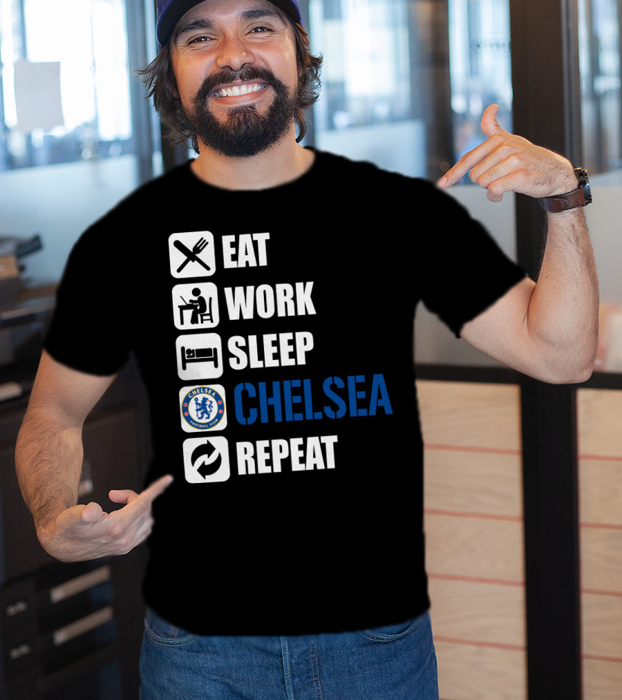 Eat Work Sleep Chelsea Repeat T-Shirt