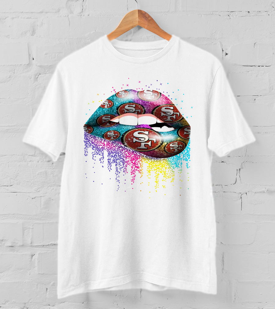 49ers Logo Colorful Lip T-Shirt