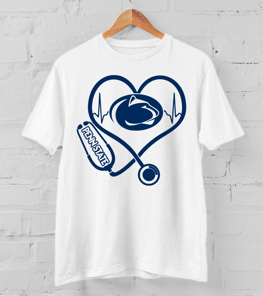 Penn State Nurse Heartbeat Logo Stethoscope T-Shirt