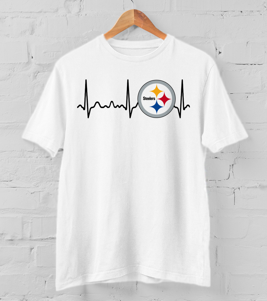 Heartbeat Steelers Football Team Fan Logo T-Shirt