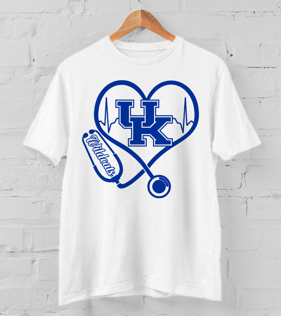 Uk Wildcats Heartbeat Stethoscope Nurse Kentucky T-Shirt