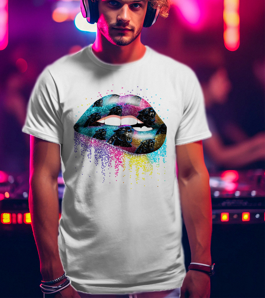 Lip Bite Carolina Panthers Spectrum T-Shirt