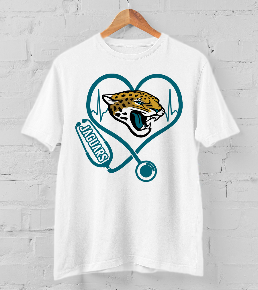 Jacksonville Jaguars Nurse Heartbeat Stethoscope T-Shirt