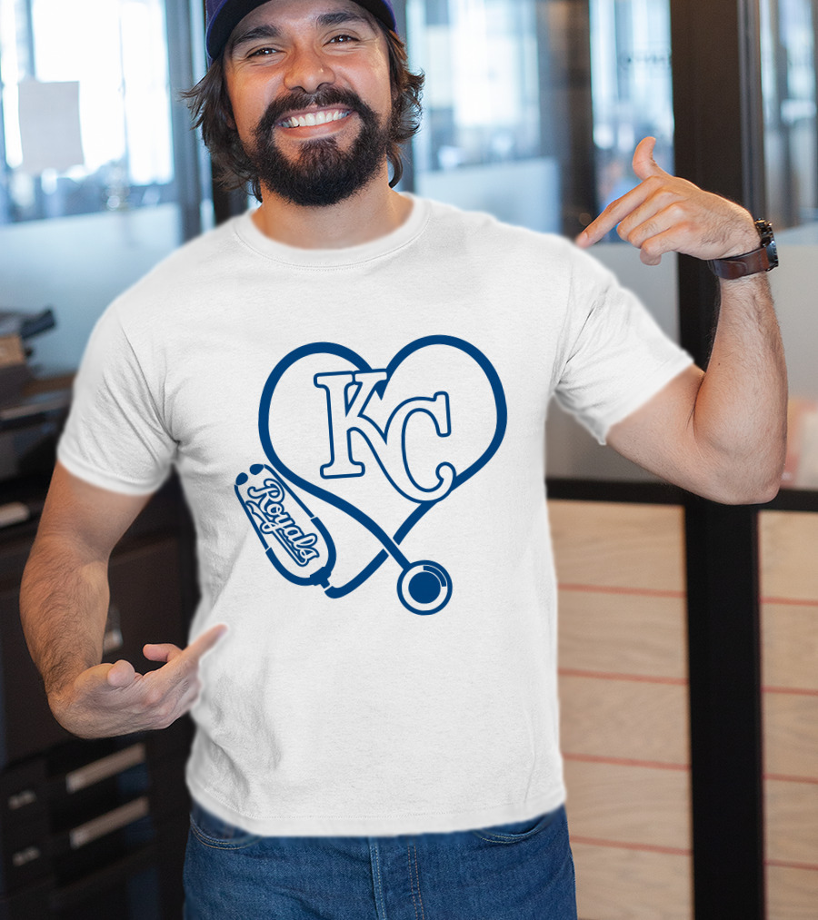 Kansas City Royals Kc Nurse Heart Stethoscope T-Shirt
