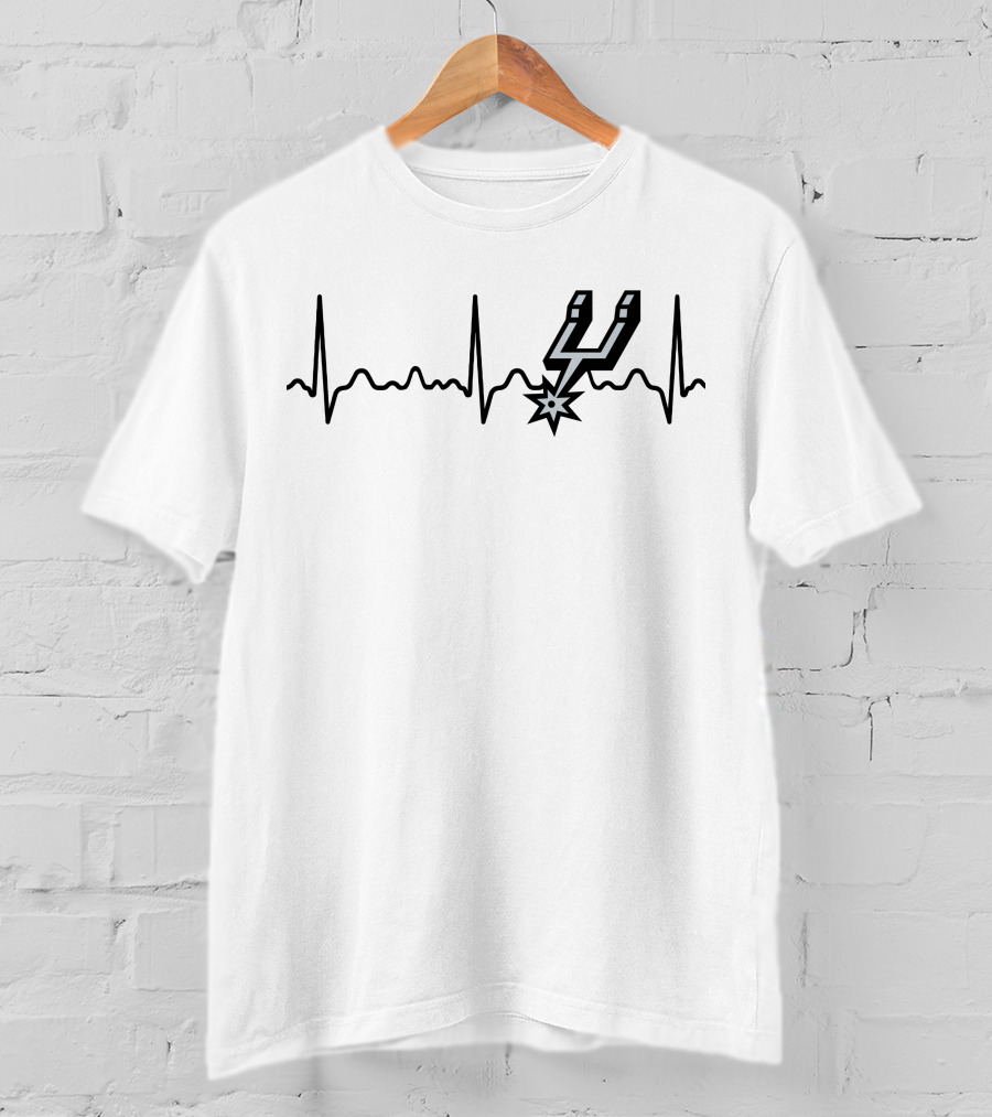 San Antonio Spurs Heartbeat Logo NBA Fan T-Shirt