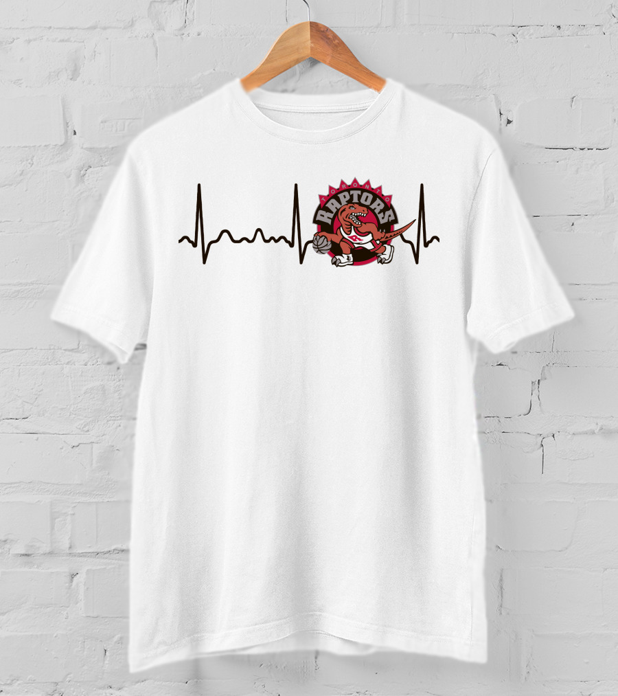 Heartbeat Raptors Logo Basketball T-Shirt