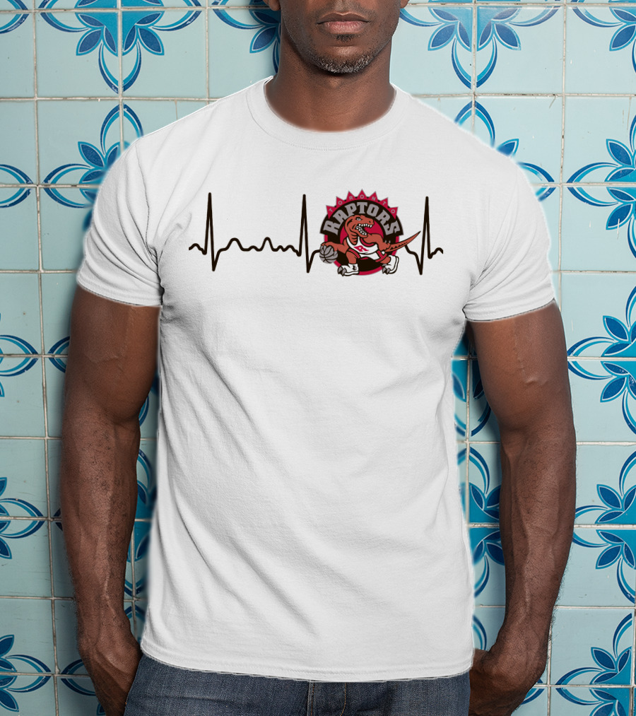Heartbeat Raptors Logo Basketball T-Shirt